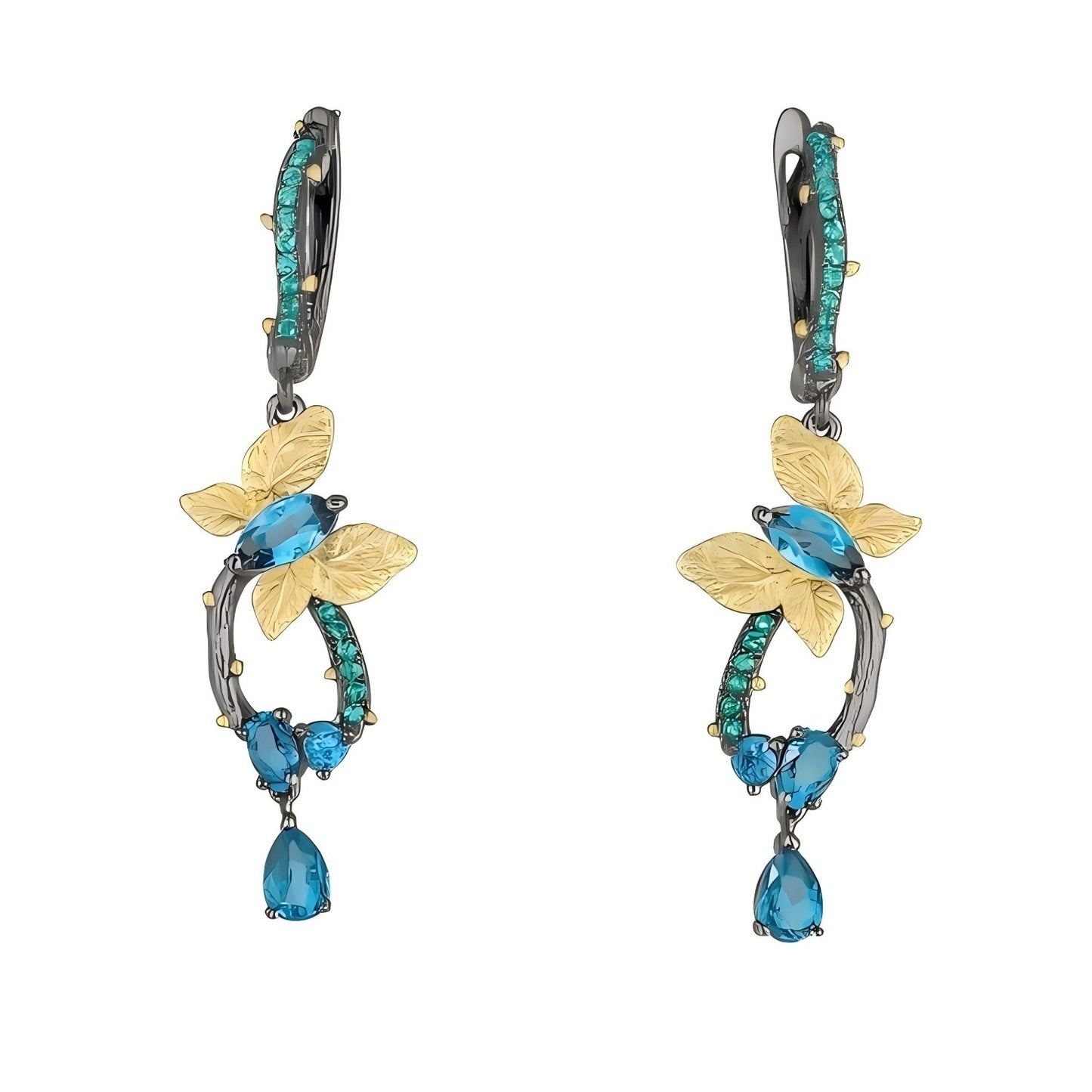 Ocean Drift – Natural London Blue Topaz Drop Earrings in 925 Sterling Silver