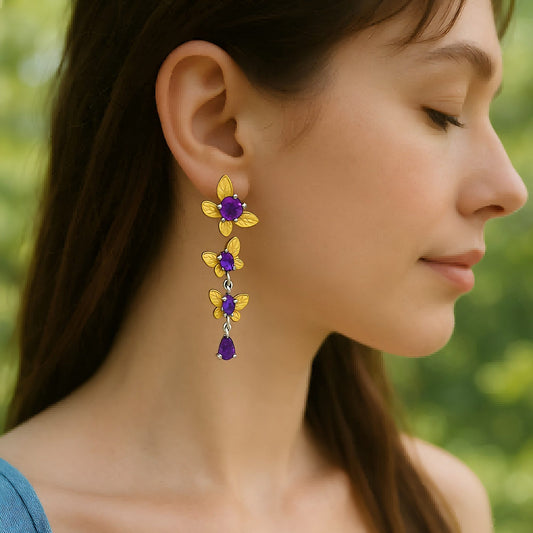 Violet Whisper – Amethyst Drop Earrings