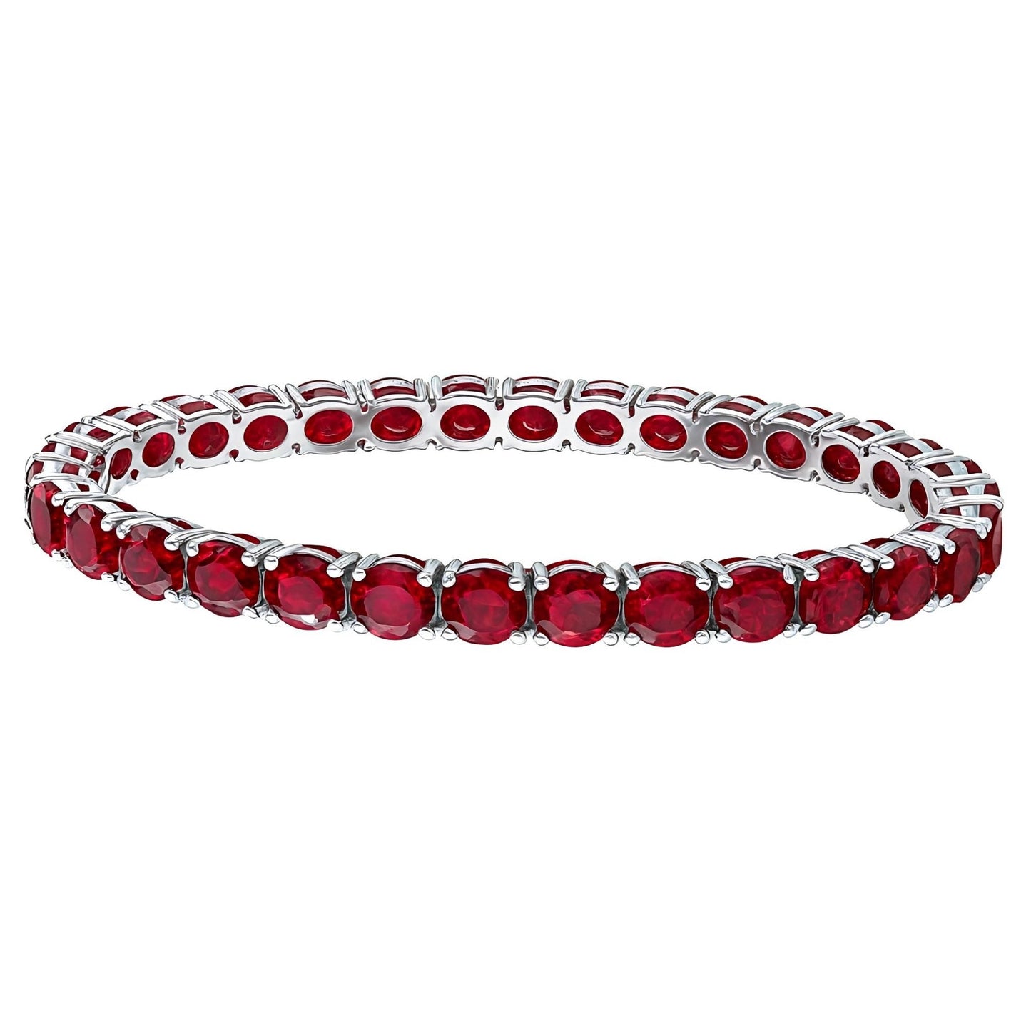 Heartline – Minimalist Ruby Chain Bracelet in Sterling Silver - Sound of Flowers