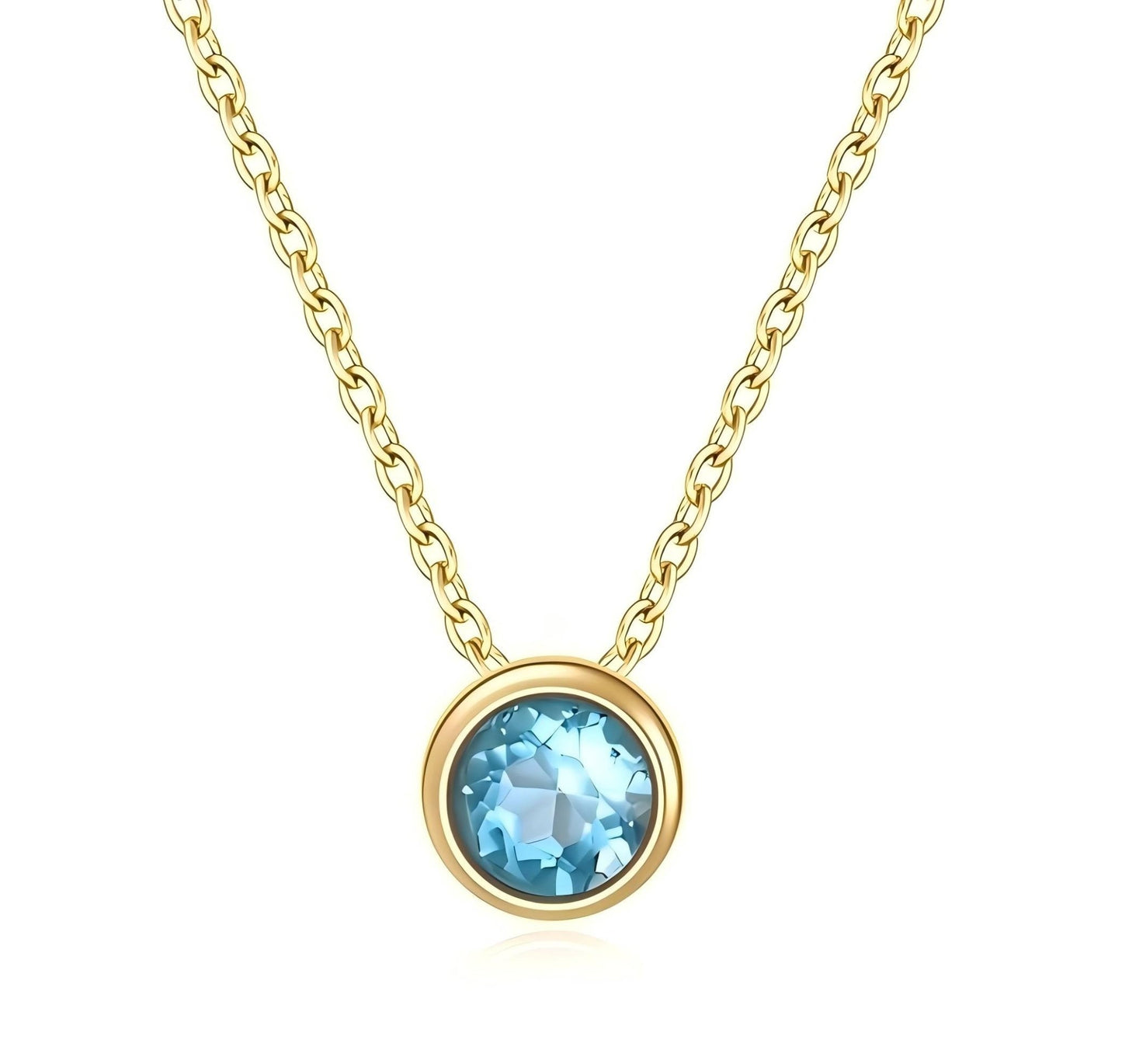Poetic Shine – Swiss Topaz Pendant necklace in 925 Sterling Silver + Gold Plated - Sound of Flowers