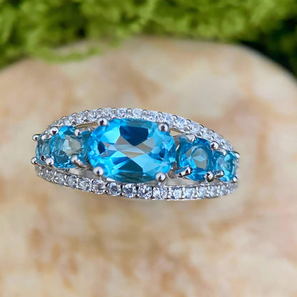 Ocean Whisper – Swiss Blue Topaz Ring