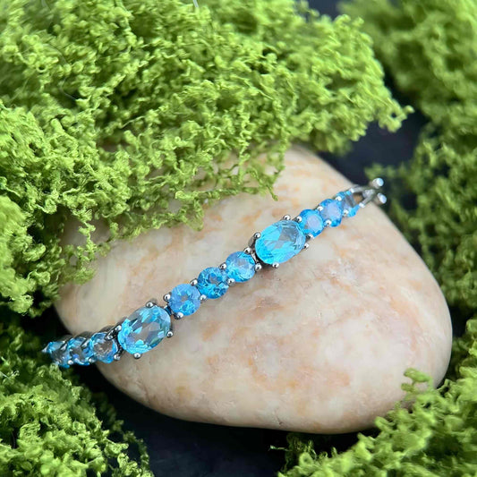 Radiant Splendor - Swiss Blue Topaz Bracelet