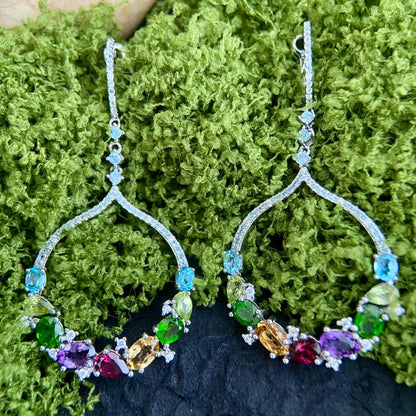 Garden Prism - Gemstone Rainbow Hoop Earrings