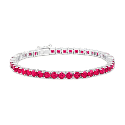 Crimson Flow – Lab - Grown Ruby Tennis Bracelet