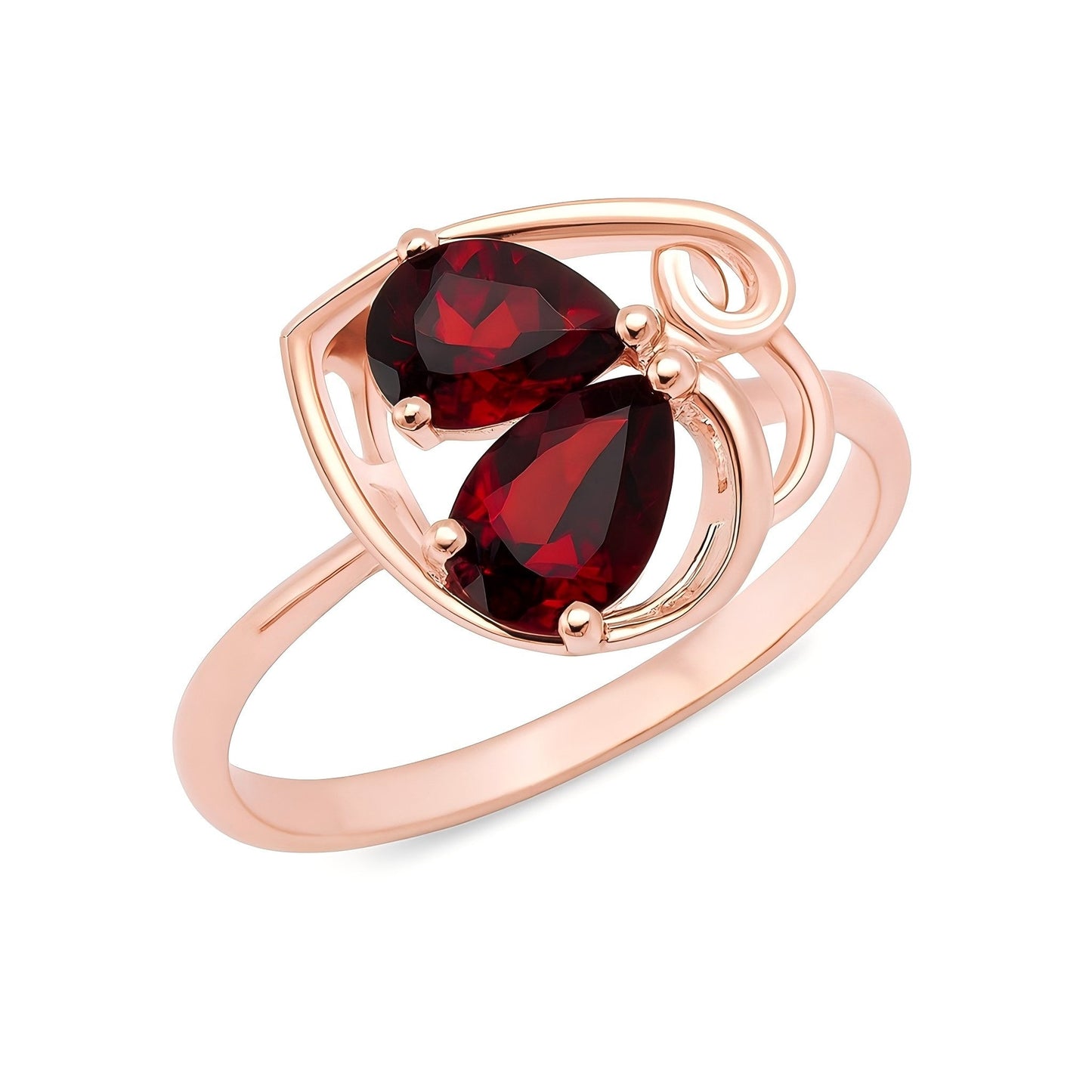 Ember Kiss - Garnet Teardrop Ring 