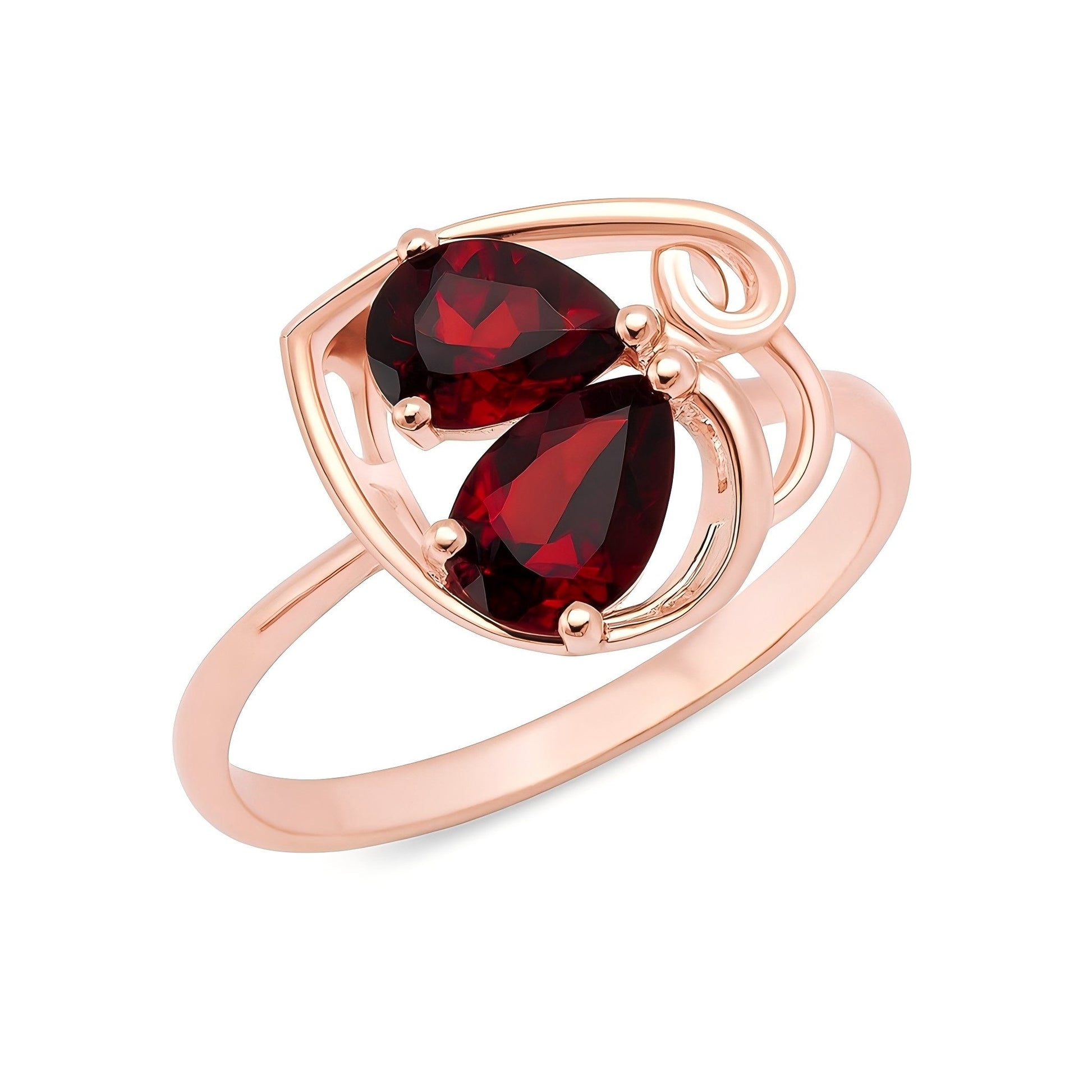 Ember Kiss - Garnet Teardrop Ring 