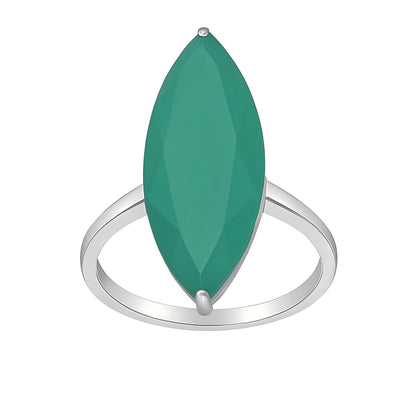 Emerald Grace: Green Agate Statement Ring 