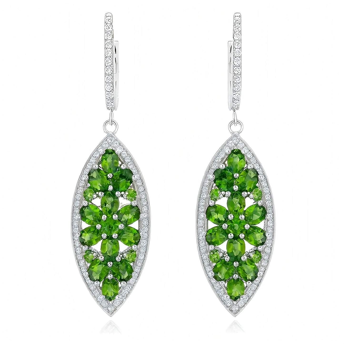 Leaflight – Diopside Leaf Drop Earrings