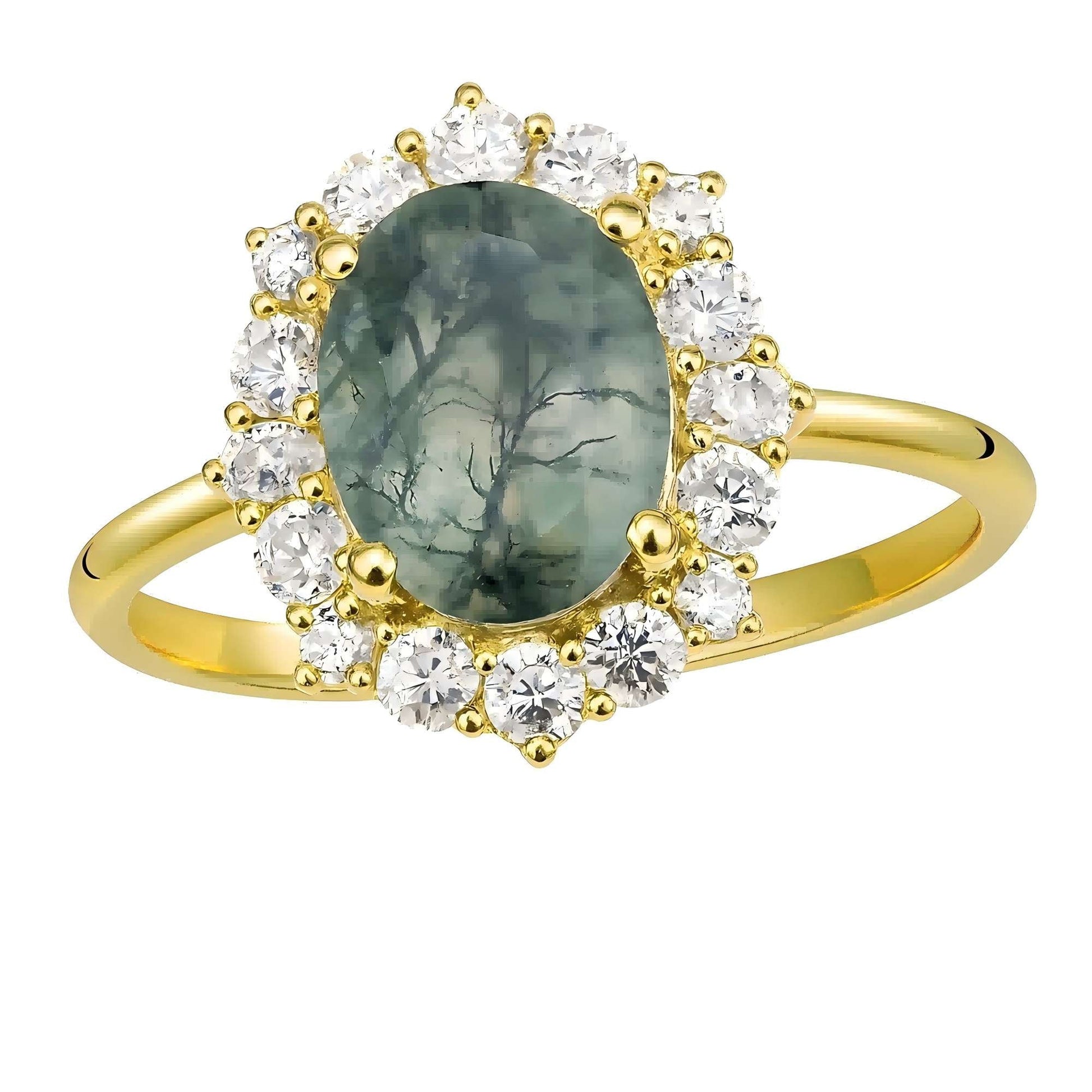 Moss Reverie – Moss Agate Winter Pond Ring 
