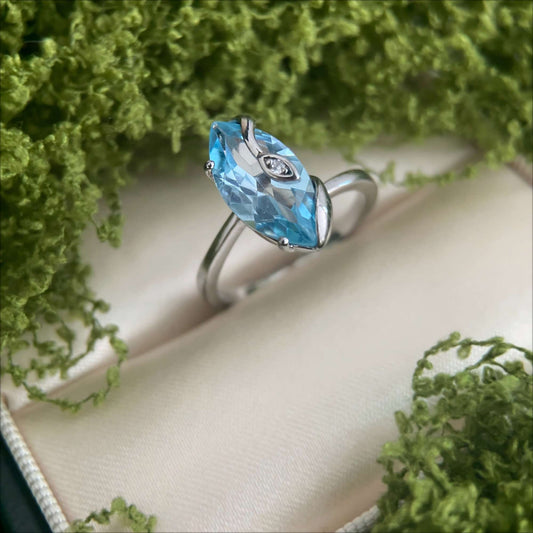 Personal Muse – Sky Blue Topaz Ring - Sound of Flowers