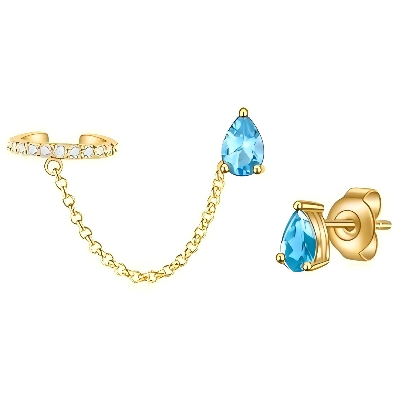 Petal Shine – Sky Blue Topaz Earrings in 925 Sterling Sliver - Sound of Flowers