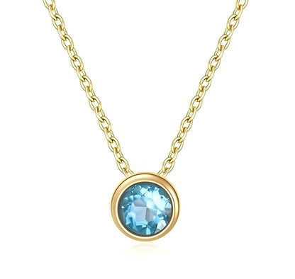 Poetic Shine – Swiss Topaz Pendant necklace in 925 Sterling Silver + Gold Plated - Sound of Flowers