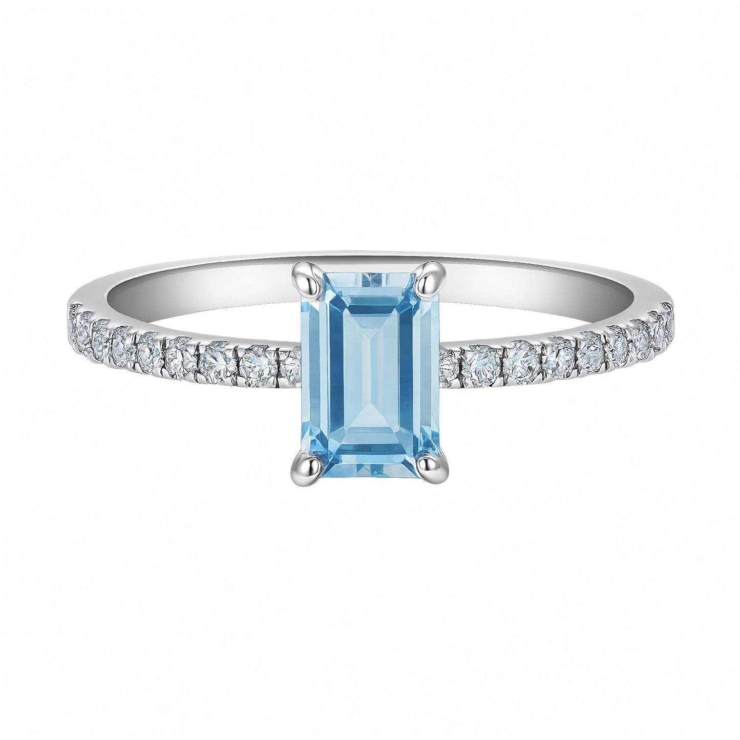 Silent Sky - Blue Topaz Rectangular Ring