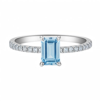Silent Sky - Blue Topaz Rectangular Ring